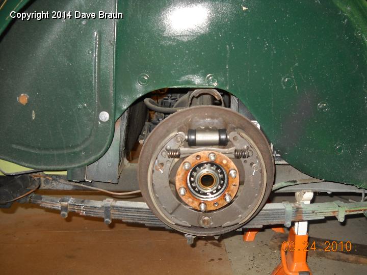New axle tube nuts and shafts 01.jpg - Updating the rear axle shaft nuts and brakes in preparation for the alfin drums.