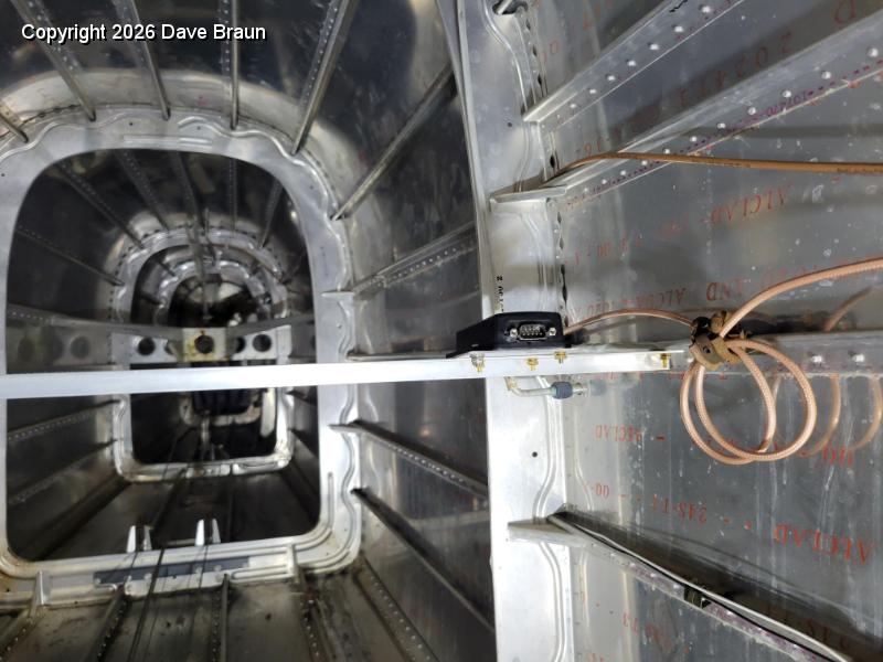 2024-04-18 19.52.11.jpg - The VOR antenna cable passing to the rear of the tail.