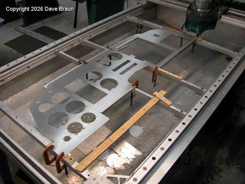 Cutting main panel.JPG - Cutting the panel blank from McPeck Aviation at Central Texas Avionics.