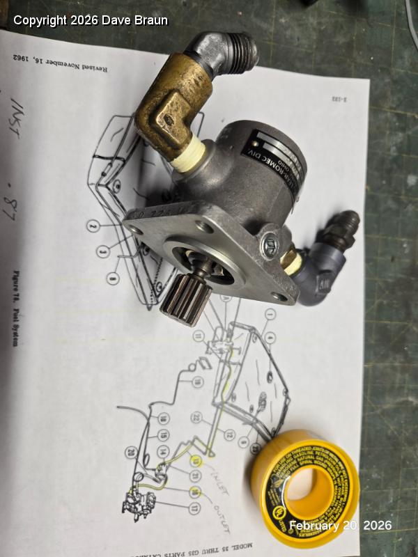 2026-02-20 14.01.44.jpg - I secured a new Lear Romec pump which avoids the hardened pin replacement routine.