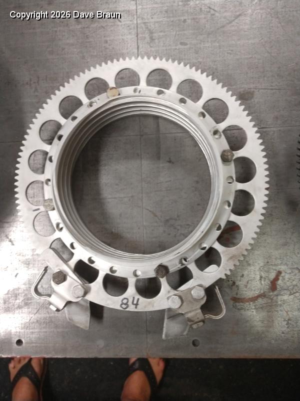 Good gear.jpg - Replacement pitch change bearing housing and sector gear
