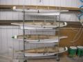 Inboard halves on shelving ready for outboard