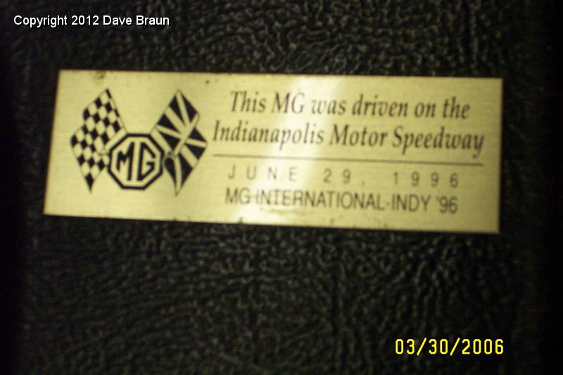 indy plaque on console from MG 1996.JPG
