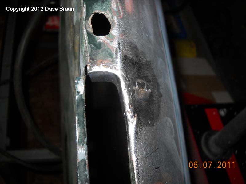 Fixing crack of doom with Paul Hunt method 04.jpg - The crack is repaired and the weld ground down. It will be filled later.