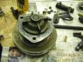 Water pump mounting flange cleaned